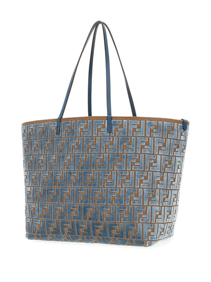 roll large shopper bag in ff jacquard velvet