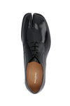black brushed leather tone on tone lace up