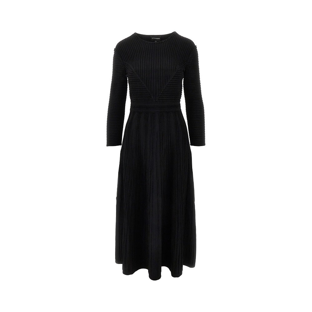 EMPORIO ARMANI 44 ottoman knitted midi dress