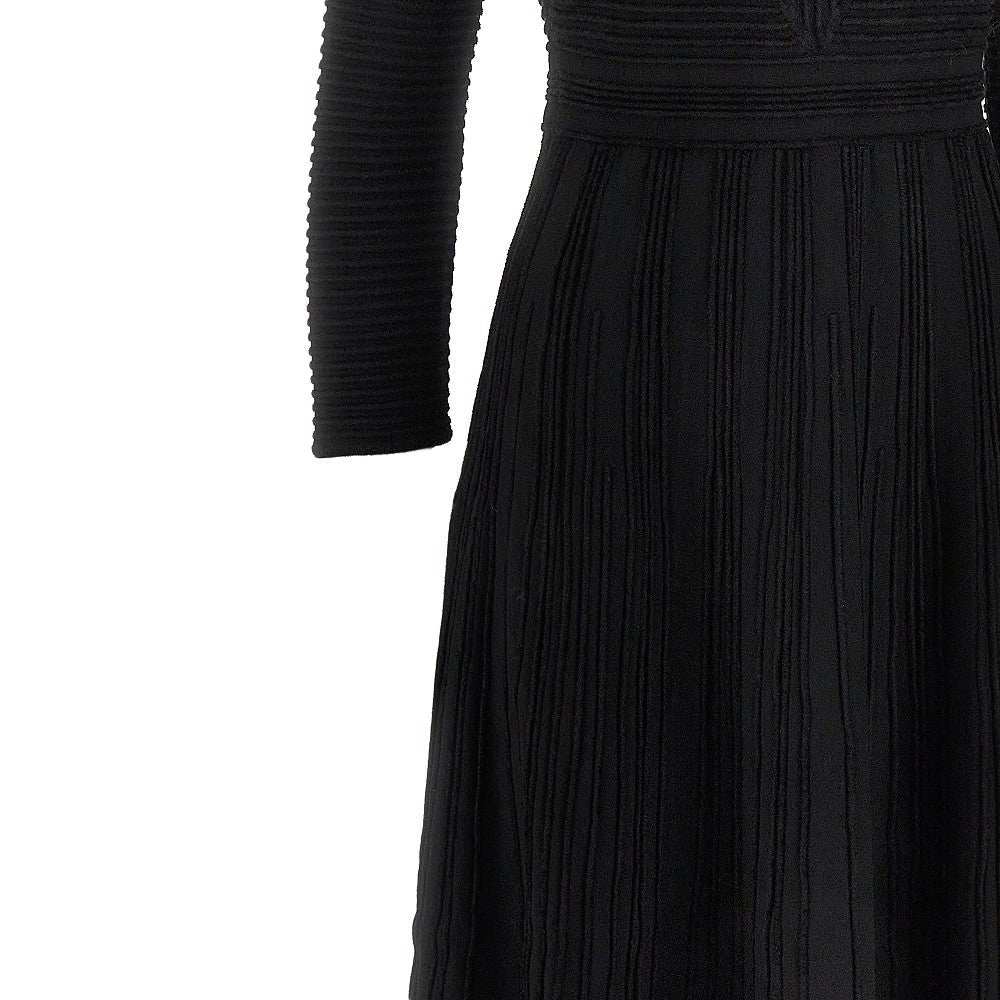 EMPORIO ARMANI 44 ottoman knitted midi dress