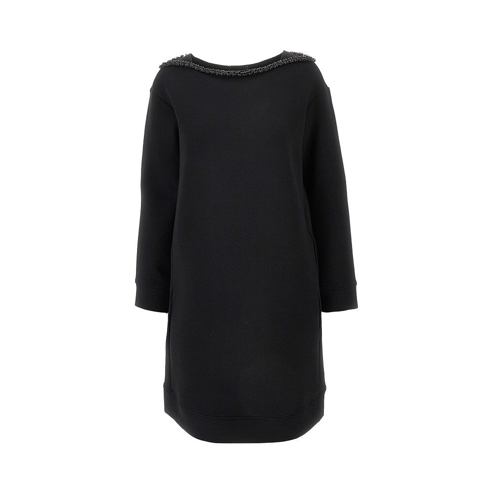 EMPORIO ARMANI 44 double jersey mini dress with crystals