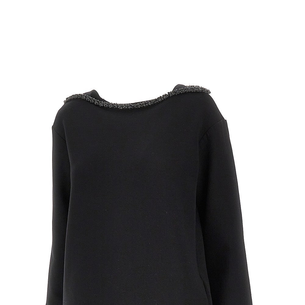 EMPORIO ARMANI 44 double jersey mini dress with crystals