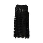 EMPORIO ARMANI 38 openworked knit mini dress
