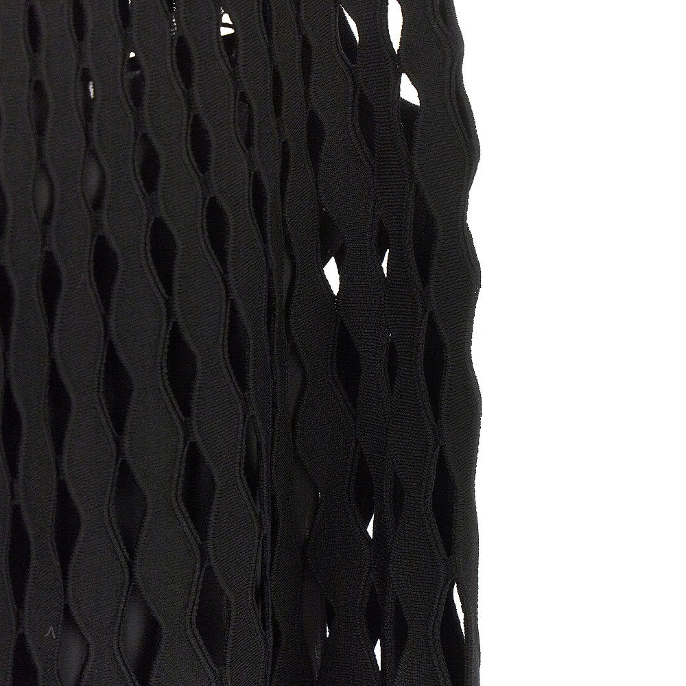 openworked knit mini dress
