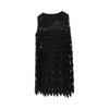 openworked knit mini dress