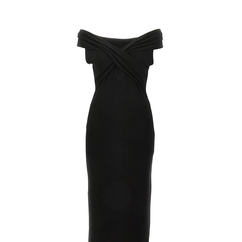 EMPORIO ARMANI 40 stretch viscose crepe midi dress