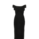 EMPORIO ARMANI 40 stretch viscose crepe midi dress