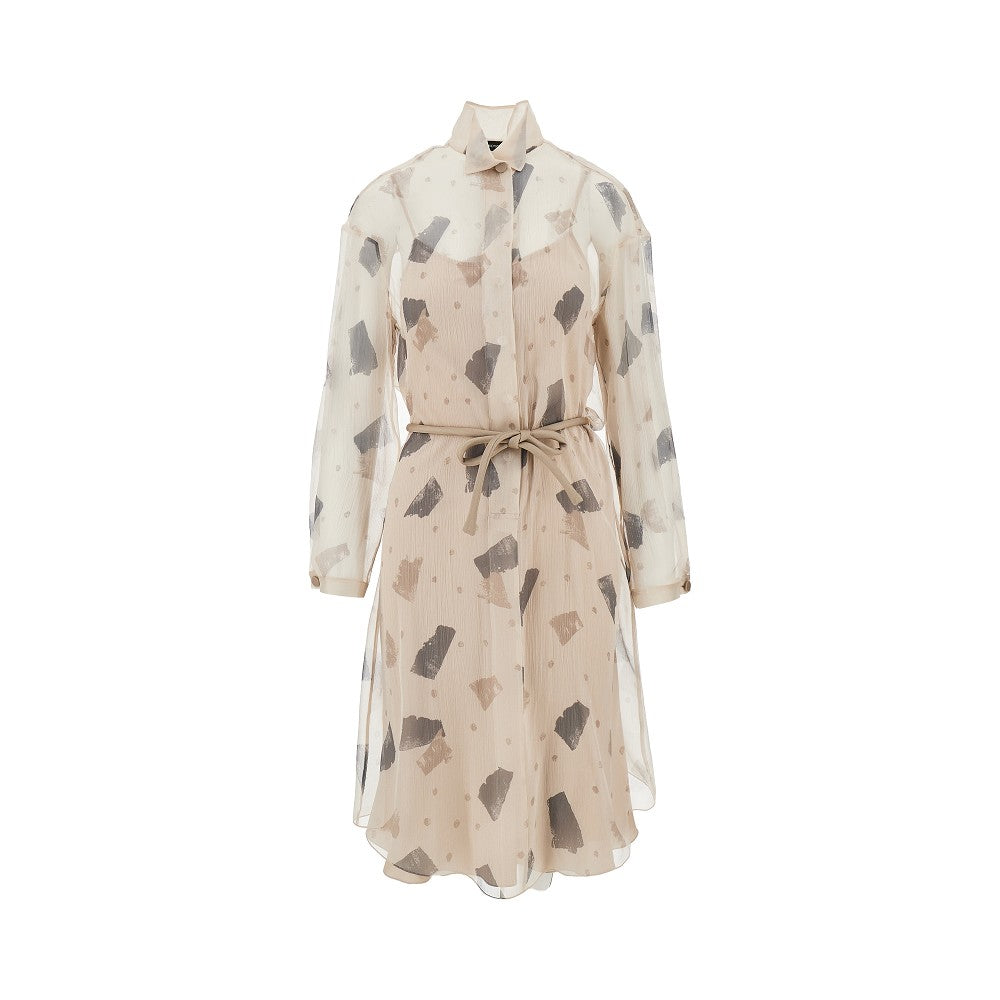 EMPORIO ARMANI 40 silk creponne shirt dress