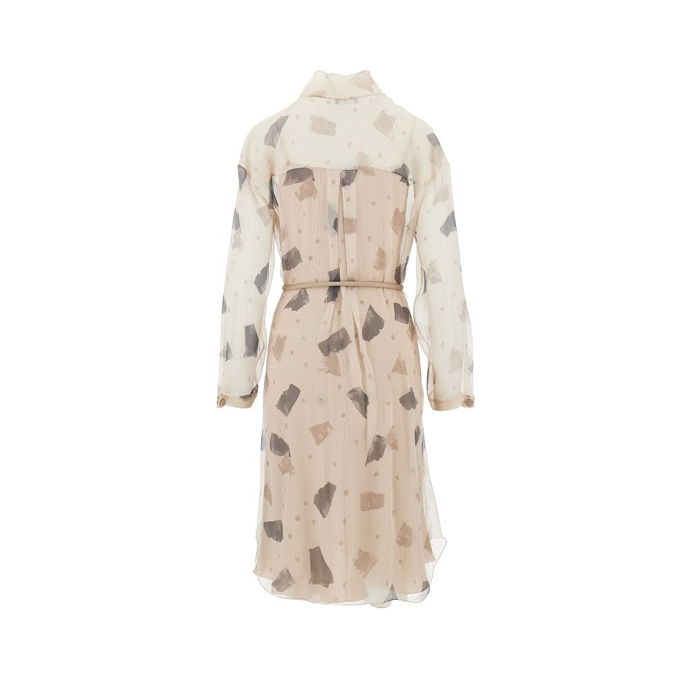 silk creponne shirt dress