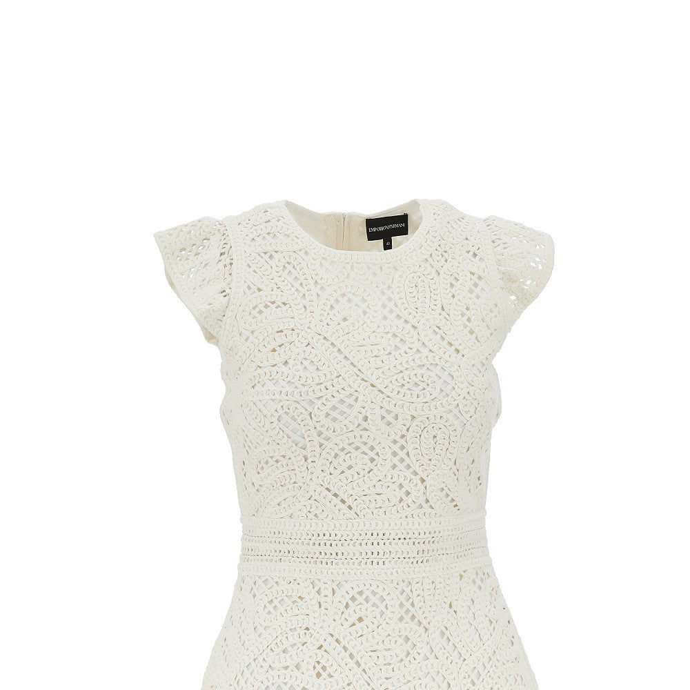 EMPORIO ARMANI 40 cornely embroidered fabric mini dress