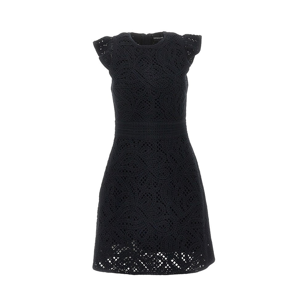 EMPORIO ARMANI 40 cornely embroidered fabric mini dress