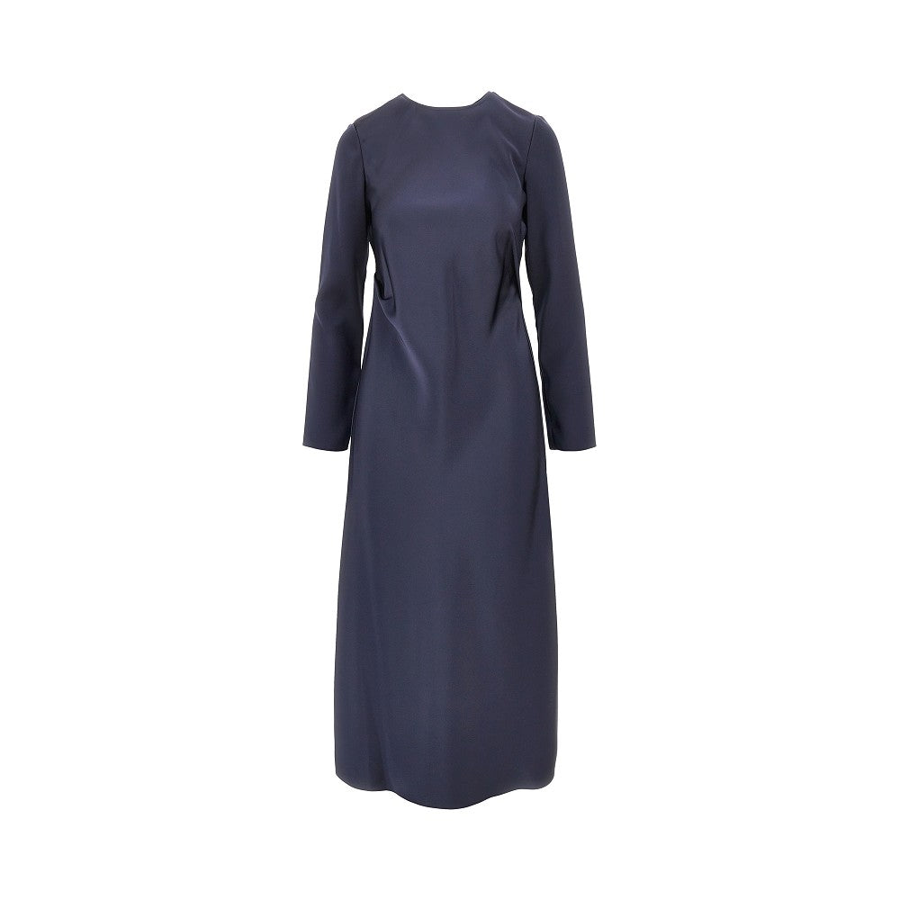 satin-effect tecno twill midi dress