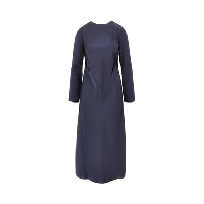 satin-effect tecno twill midi dress