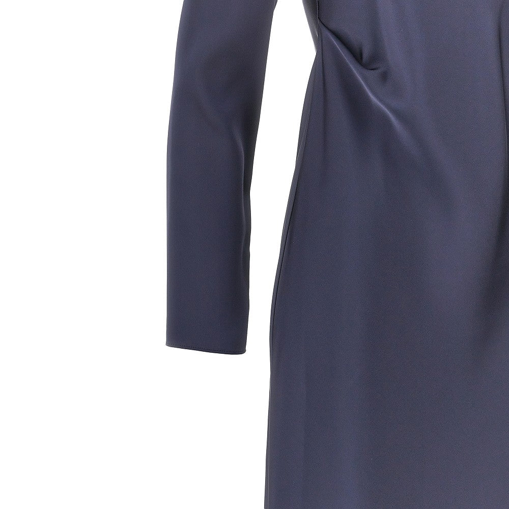 satin-effect tecno twill midi dress
