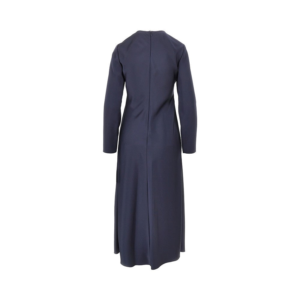 satin-effect tecno twill midi dress