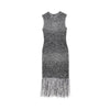 fringed knit midi dress