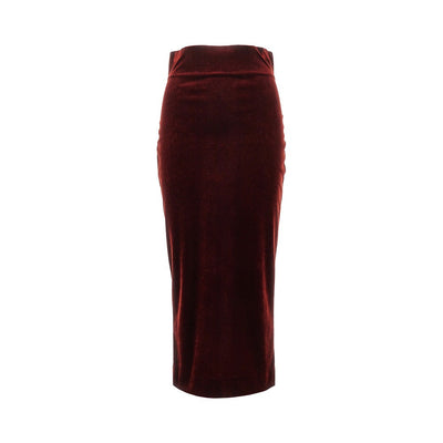 velvet midi skirt