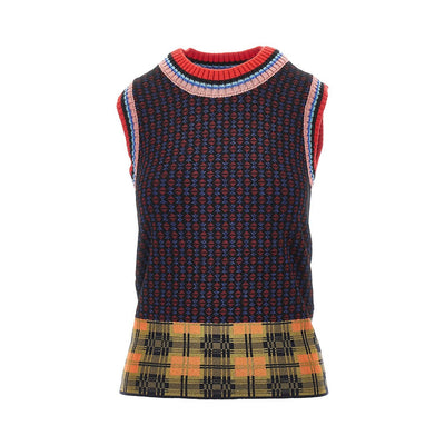 jacquard wool-blend vest
