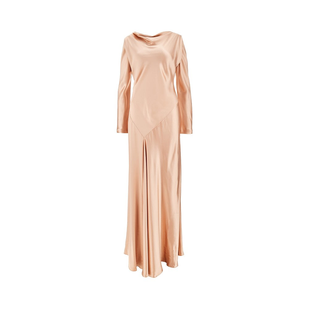 ALBERTA FERRETTI 42 shiny satin long dress