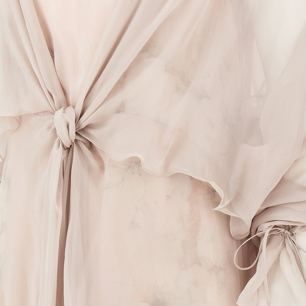 ALBERTA FERRETTI 46 floral print chiffon midi dress