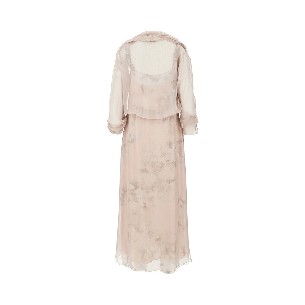 ALBERTA FERRETTI 46 floral print chiffon midi dress