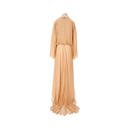 ALBERTA FERRETTI 46 chiffon and satin maxi dress