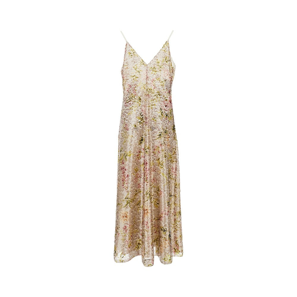 floral sequinned dress