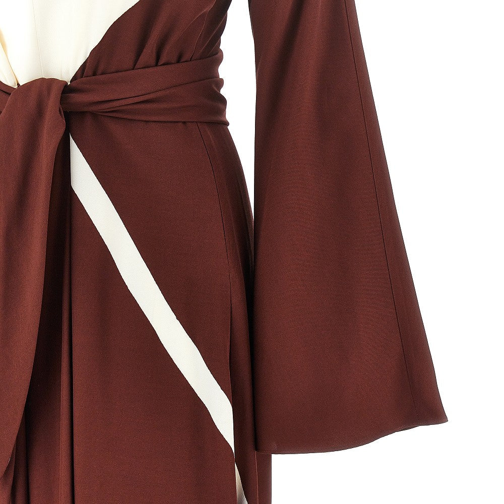 ALBERTA FERRETTI 42 printed viscose twill long dress