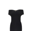knitted midi dress with metal detail