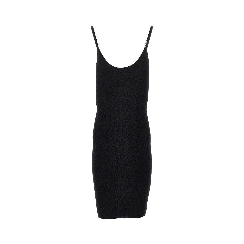 jacquard knit knee-length dress