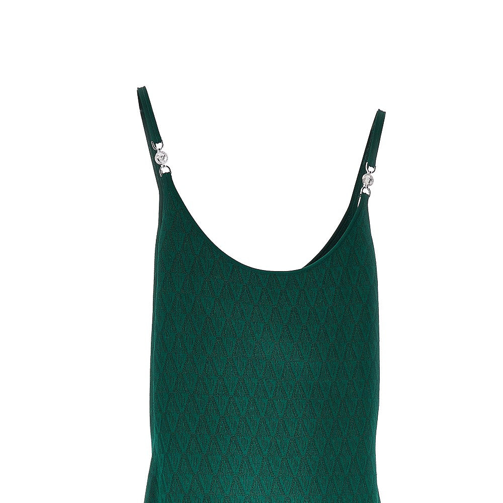 jacquard knit knee-length dress