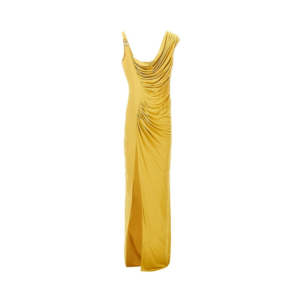 VERSACE 42 draped satin long dress