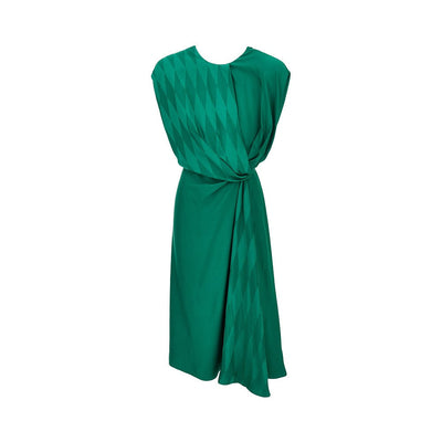 diamond motif silk-blend midi dress