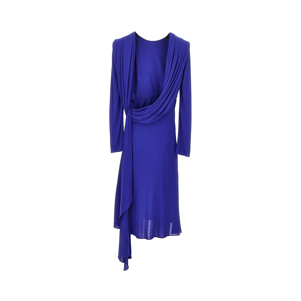 viscose jersey draped midi dress