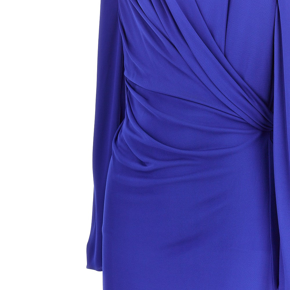 viscose jersey draped midi dress