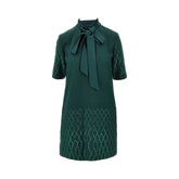 PINKO 40 strass-embellished mini dress with scarf neck