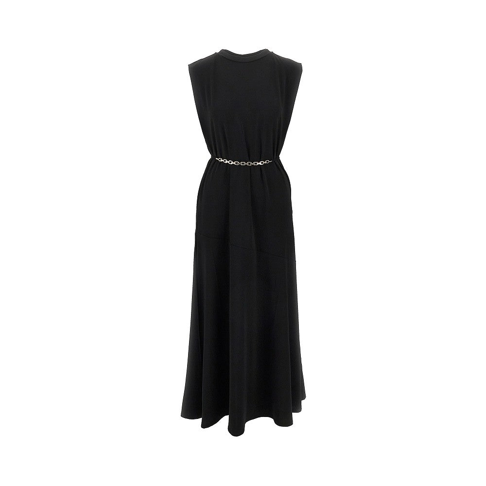 jersey long dress with chain belt
