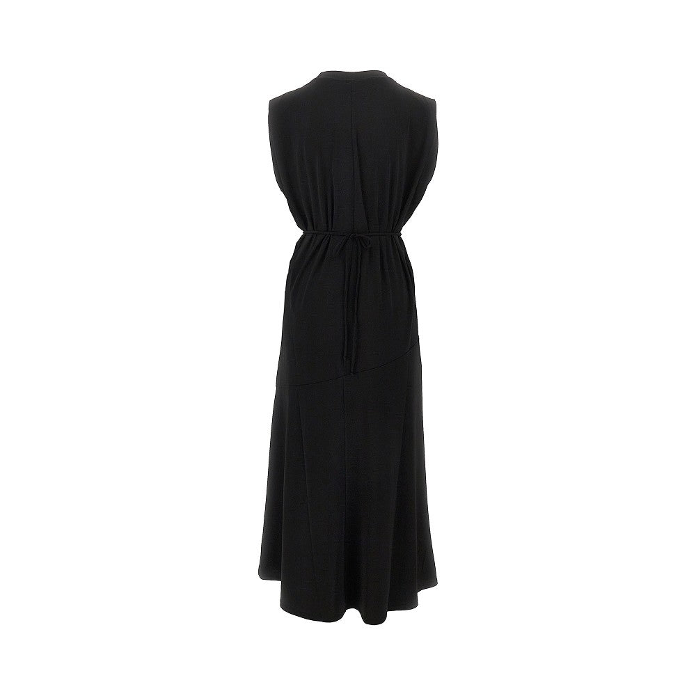jersey long dress with chain belt