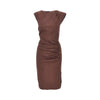 stretch linen-blend longuette skirt