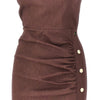 stretch linen-blend longuette skirt