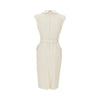 panama fabric midi dress with belt
