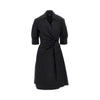 stretch cotton wrap-over midi dress
