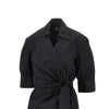 stretch cotton wrap-over midi dress