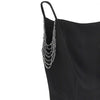 midi dress with jewelled shoulders