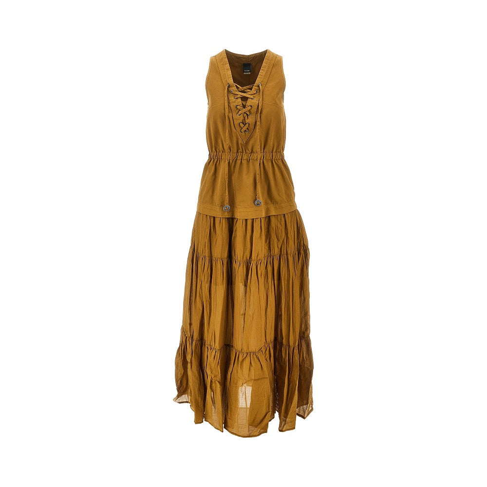 PINKO 38 cotton flounced maxi dress