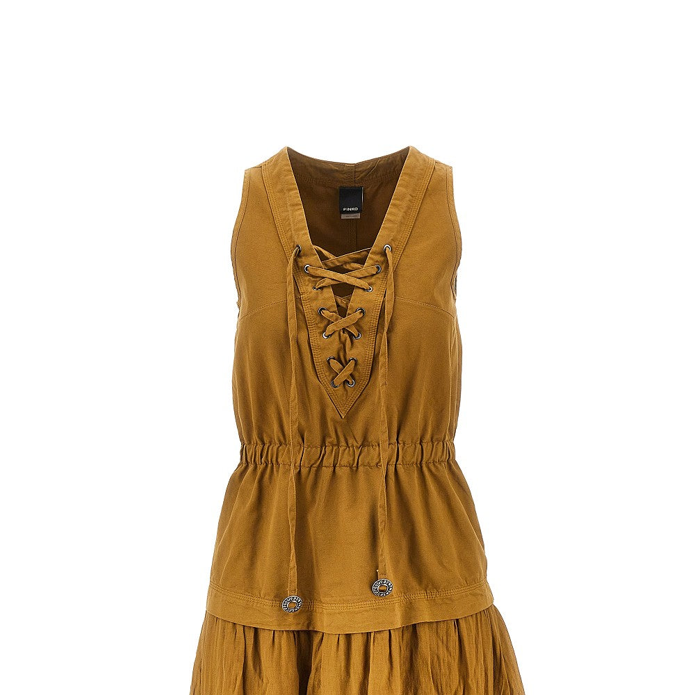 PINKO 38 cotton flounced maxi dress