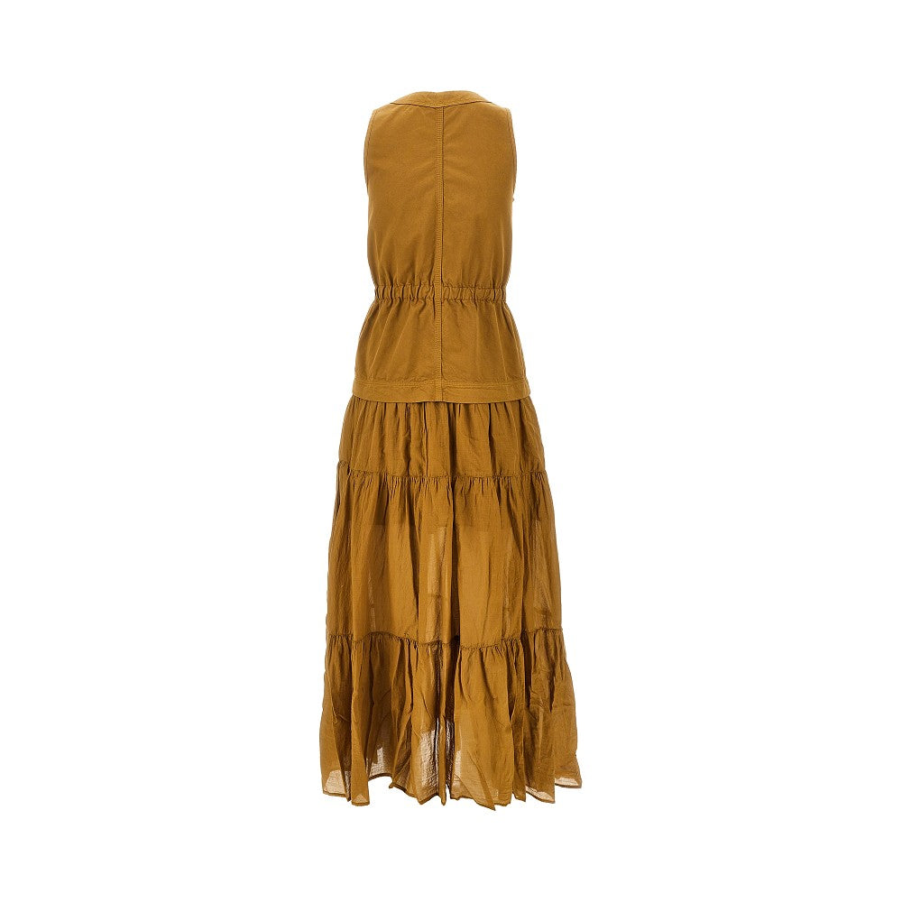 cotton flounced maxi dress