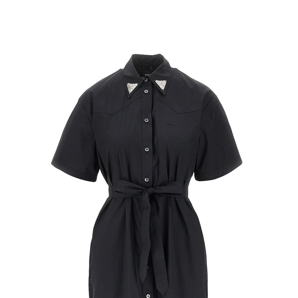 fringed shirt dress