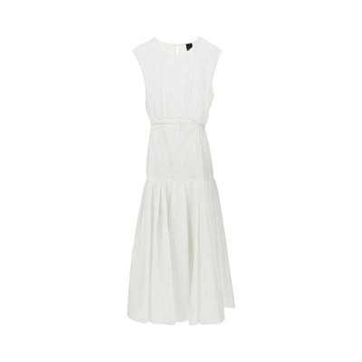 poplin midi dress with cut-out detail