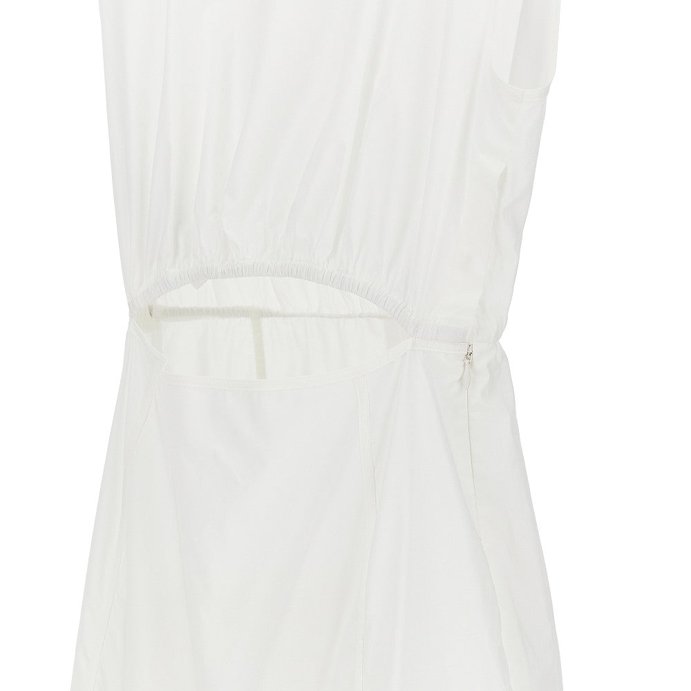 poplin midi dress with cut-out detail